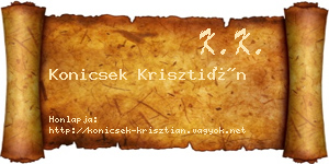 Konicsek Krisztián névjegykártya